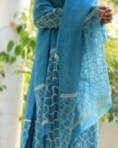 Blue Mukaish Kamdani Noor Organza Chikankari Kurta Set