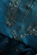Blue Noor Organza Silk Mukaish Badla Unstitched Kurta Dupatta Set