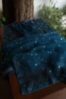 Blue Noor Organza Silk Mukaish Badla Unstitched Kurta Dupatta Set
