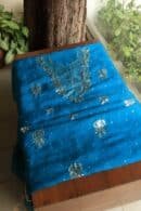 Blue Noor Organza Silk Mukaish Badla Unstitched Kurta Dupatta Set