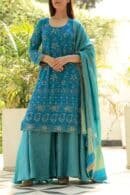 Pure Georgette Chikankari Ari Work Sharara Set