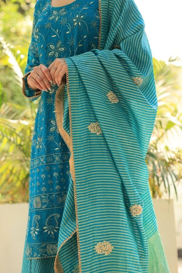 Pure Georgette Chikankari Ari Work Sharara Set - Image 4