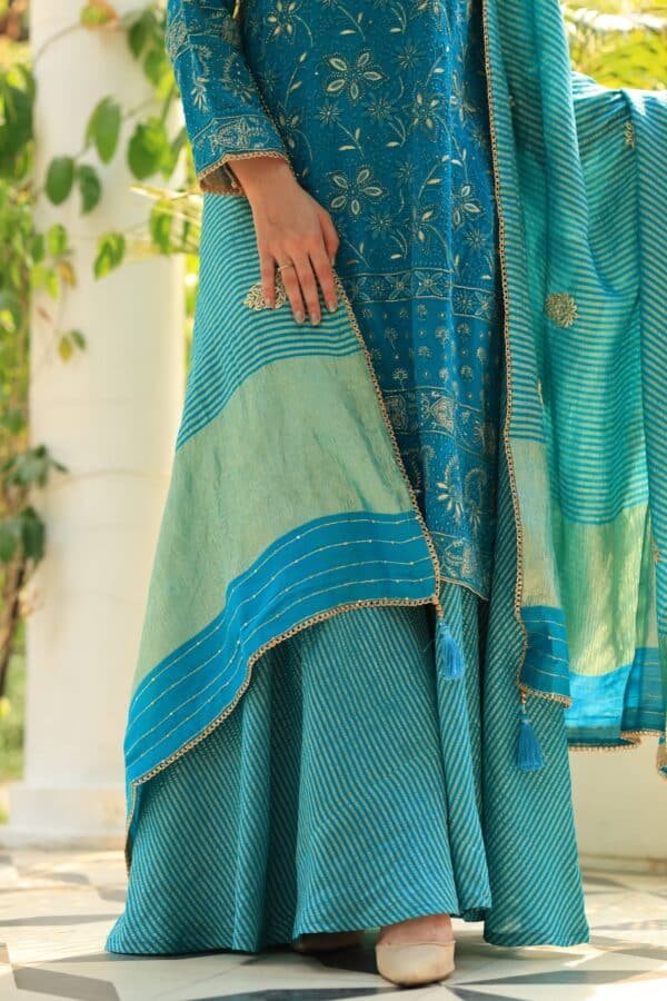 Pure Georgette Chikankari Ari Work Sharara Set - Image 8