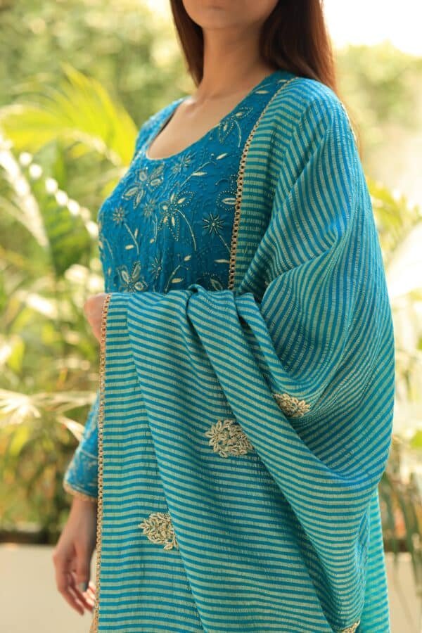 Pure Georgette Chikankari Ari Work Sharara Set - Image 9