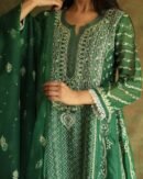 Bottle Green Noor Organza Chikankari Anarkali