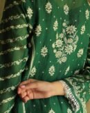 Bottle Green Noor Organza Chikankari Anarkali