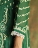 Bottle Green Noor Organza Chikankari Anarkali