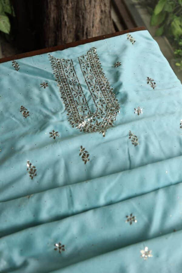Chanderi Mukaish Badla Unstitched Chikankari Unisex Kurtas