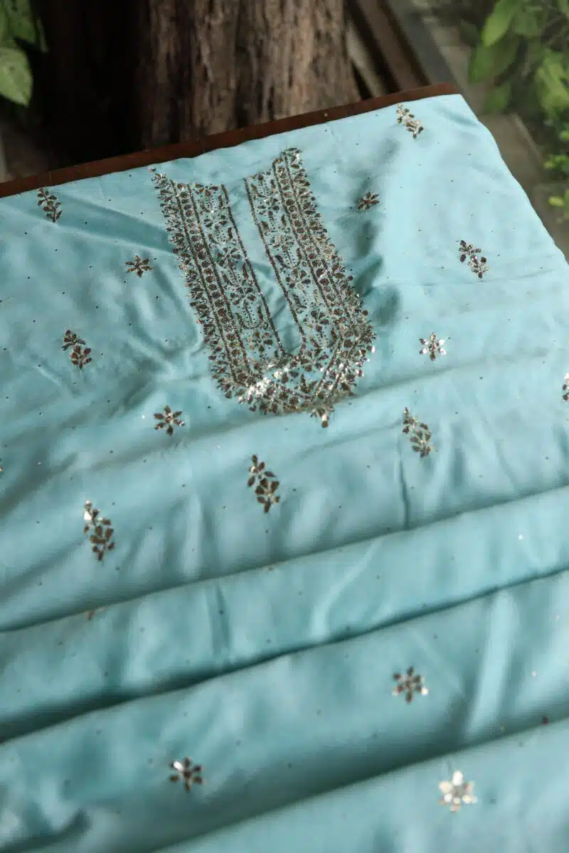 Chanderi Mukaish Badla Unstitched Chikankari Unisex Kurtas