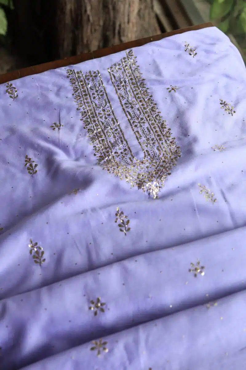 Chanderi Mukaish Badla Unstitched Chikankari Unisex Kurtas