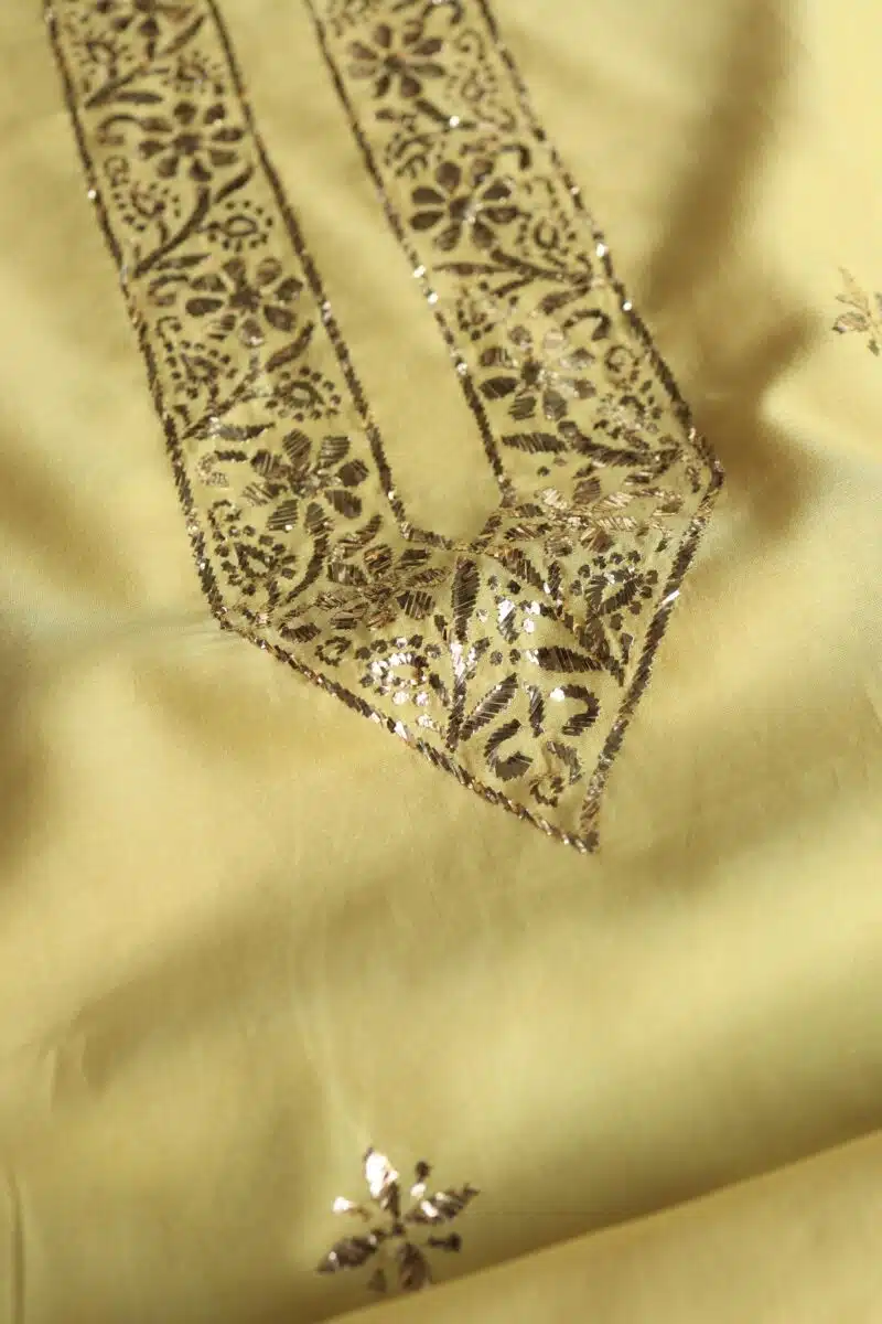 Chanderi Mukaish Badla Unstitched Chikankari Unisex Kurtas