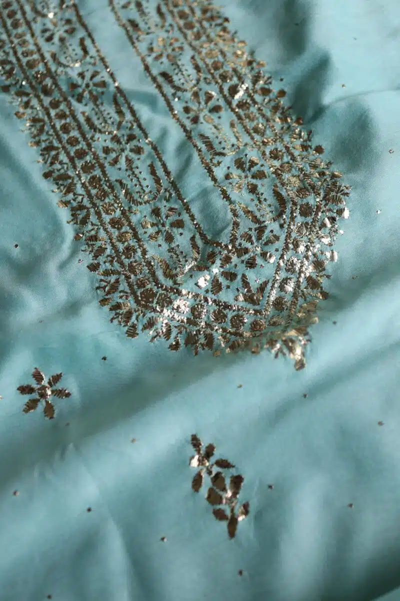 Chanderi Mukaish Badla Unstitched Chikankari Unisex Kurtas
