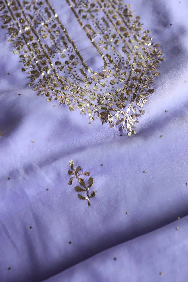 Chanderi Mukaish Badla Unstitched Chikankari Unisex Kurtas
