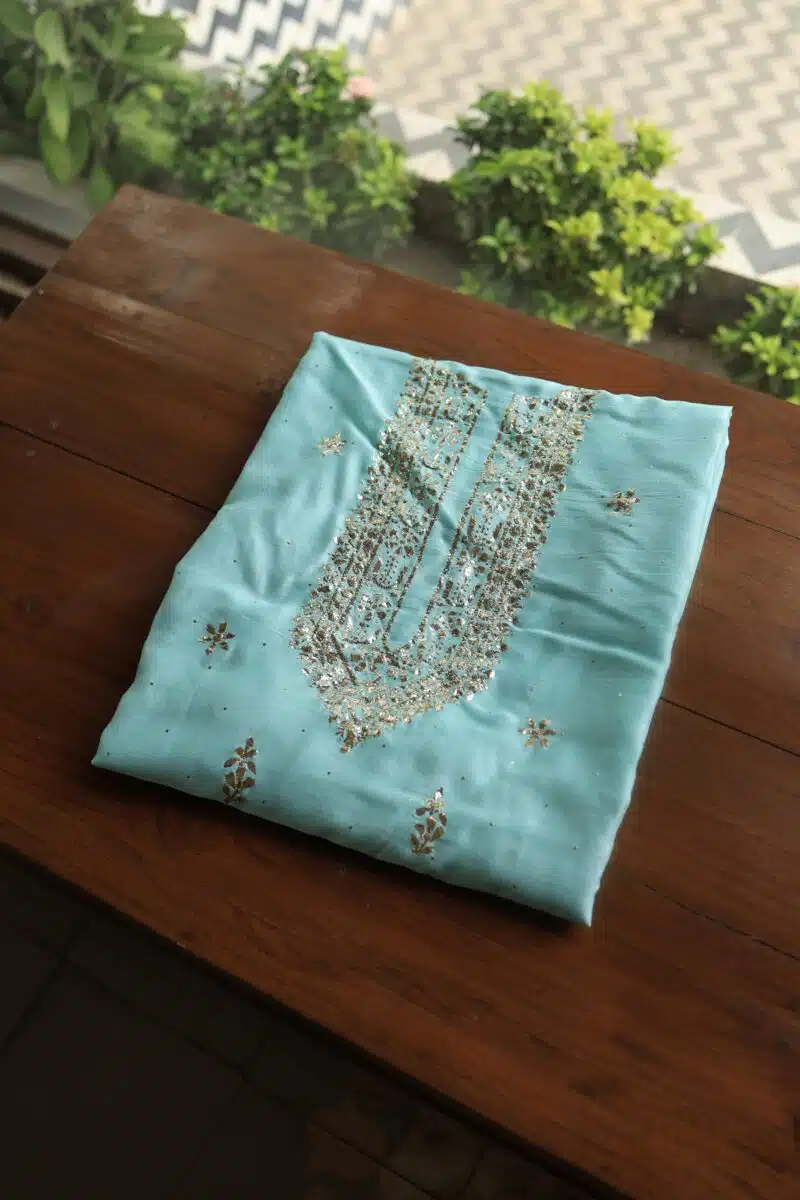 Chanderi Mukaish Badla Unstitched Chikankari Unisex Kurtas