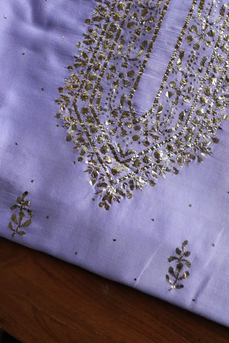 Chanderi Mukaish Badla Unstitched Chikankari Unisex Kurtas