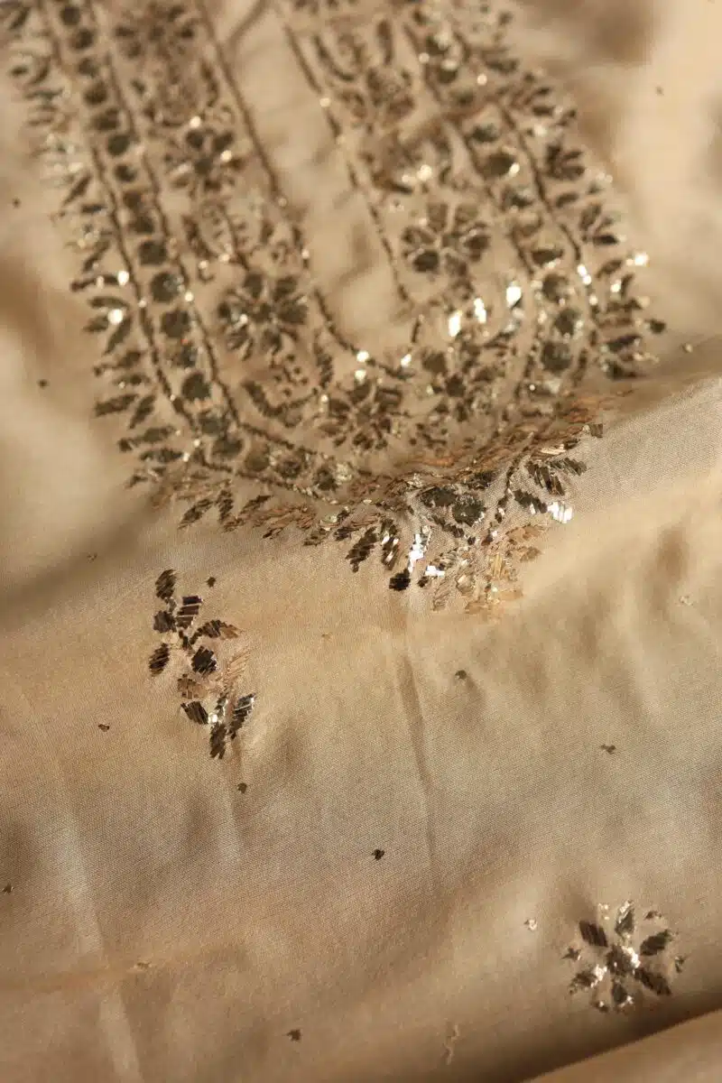 Chanderi Mukaish Badla Unstitched Chikankari Unisex Kurtas