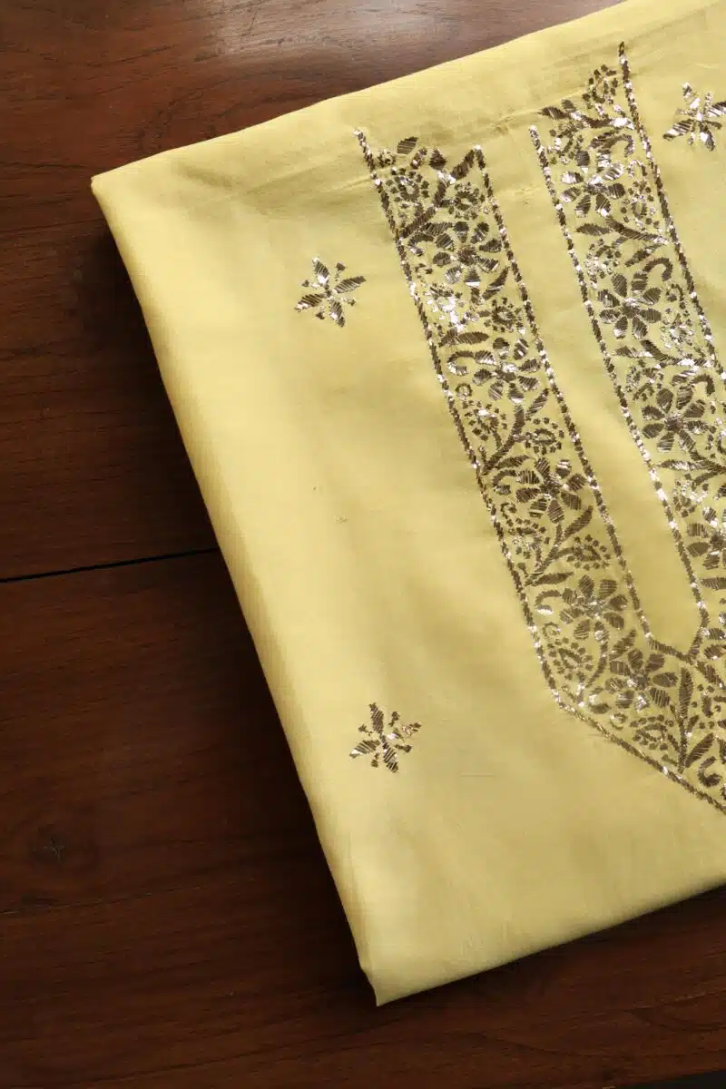 Chanderi Mukaish Badla Unstitched Chikankari Unisex Kurtas