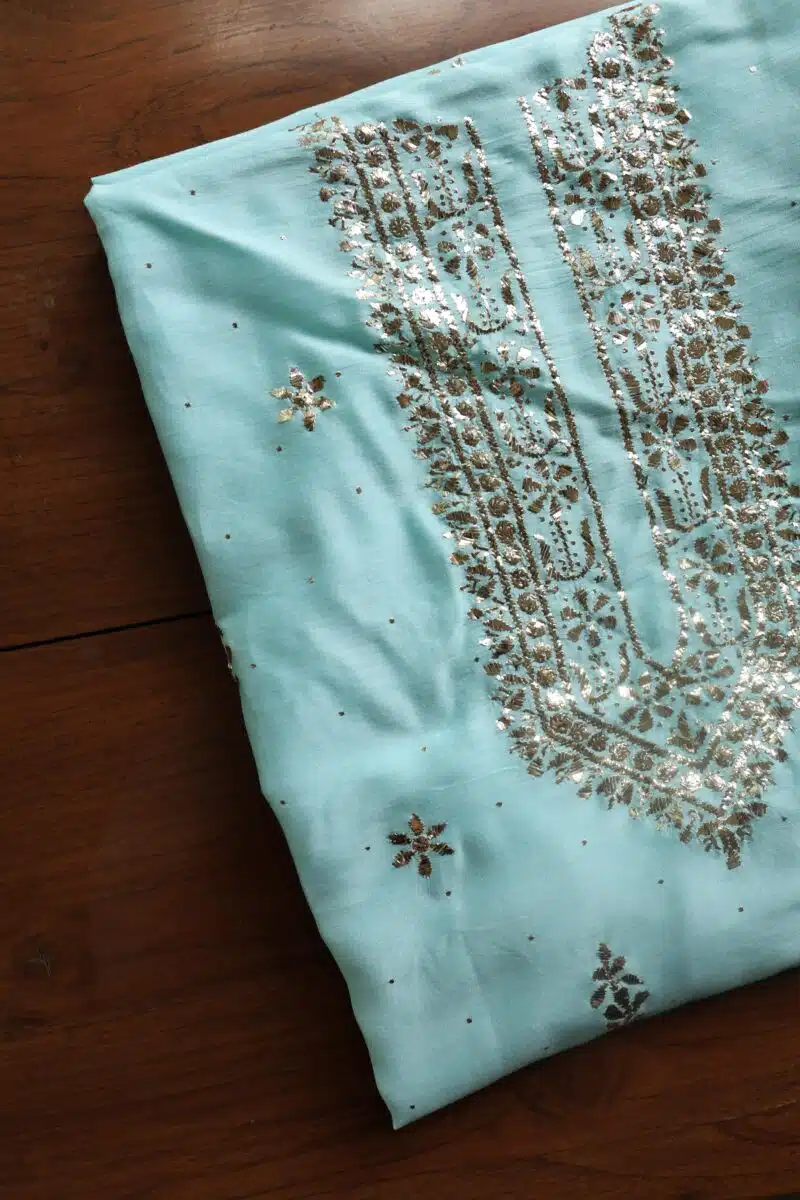 Chanderi Mukaish Badla Unstitched Chikankari Unisex Kurtas