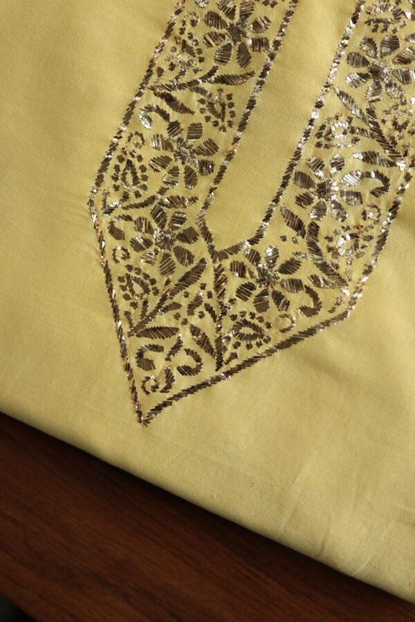 Chanderi Mukaish Badla Unstitched Chikankari Unisex Kurtas - Image 2