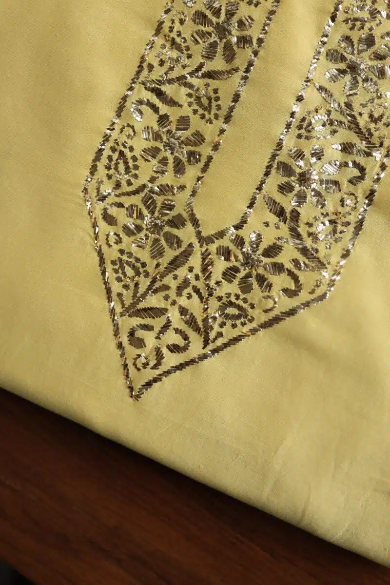 Chanderi Mukaish Badla Unstitched Chikankari Unisex Kurtas