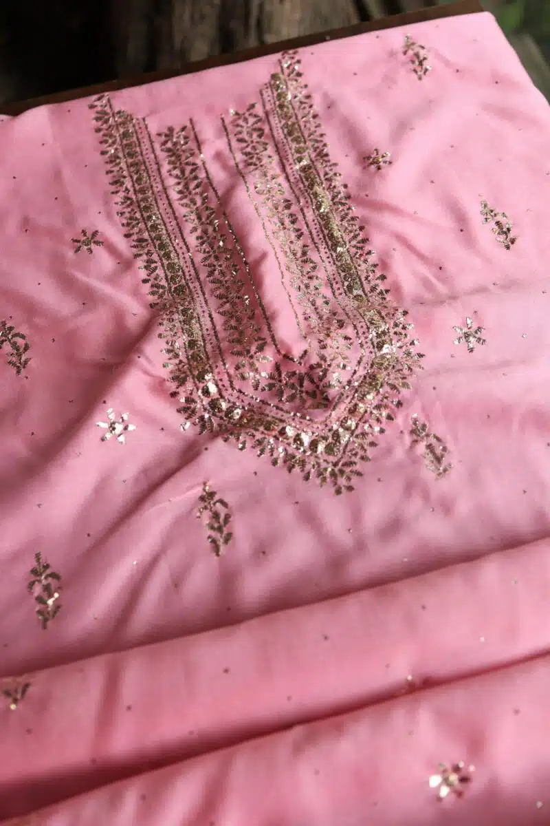 Chanderi Mukaish Badla Unstitched Chikankari Unisex Kurtas