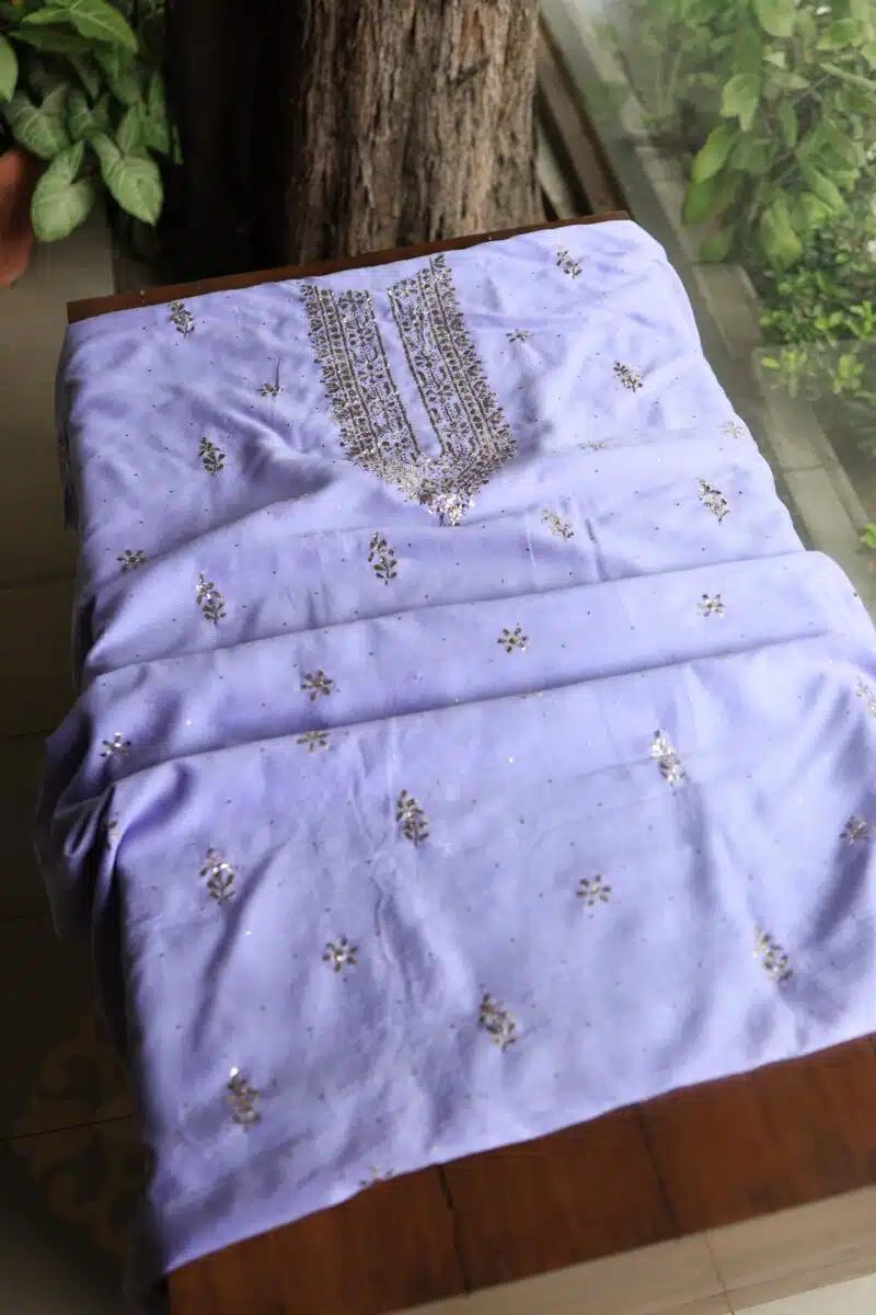 Chanderi Mukaish Badla Unstitched Chikankari Unisex Kurtas