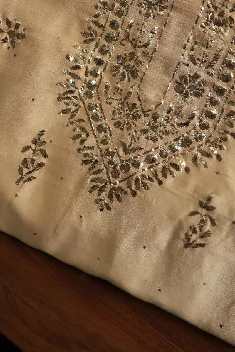 Chanderi Mukaish Badla Unstitched Chikankari Unisex Kurtas