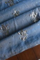 Dusk Blue Tissue Silk Mukaish Unstitched Fabrics