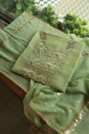 Green Tissue Silk Mukaish Fabrics