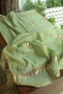Green Tissue Silk Mukaish Fabrics