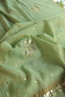 Green Tissue Silk Mukaish Fabrics