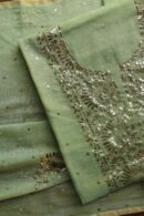 Green Tissue Silk Mukaish Fabrics