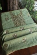 Green Tissue Silk Mukaish Fabrics