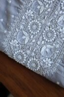 Grey Cotton Chikankari Unstitched Kurta Fabrics