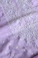 Lavender Cotton Chikankari Unstitched Kurta Fabrics