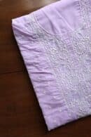 Lavender Cotton Chikankari Unstitched Kurta Fabrics