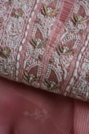 Lotus Pink Paper Tussar Ari Kasab Resham Chikankari Unstitched Kurta Dupatta Fabrics