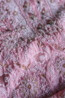 Lotus Pink Paper Tussar Ari Kasab Resham Chikankari Unstitched Kurta Dupatta Fabrics