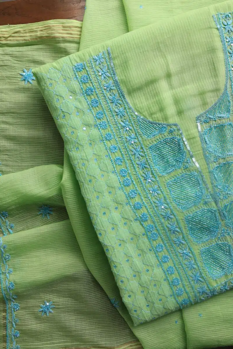 Mal Maheshwari Chikankari Unstitched Fabrics