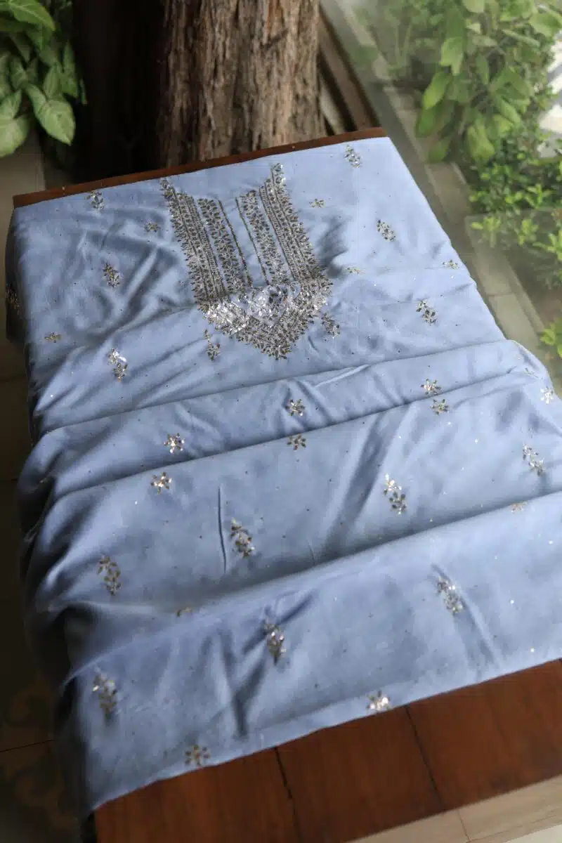 Chanderi Mukaish Badla Unstitched Chikankari Unisex Kurtas