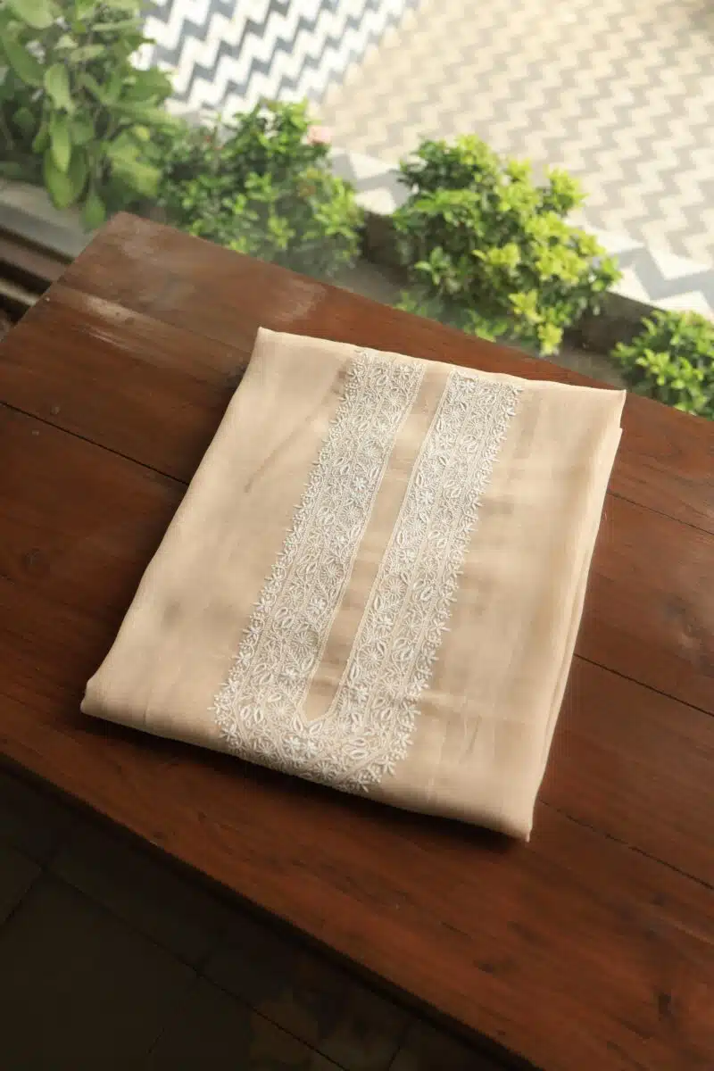 Malmal Chikankari Unstitched Men's Kurtas Fabrics