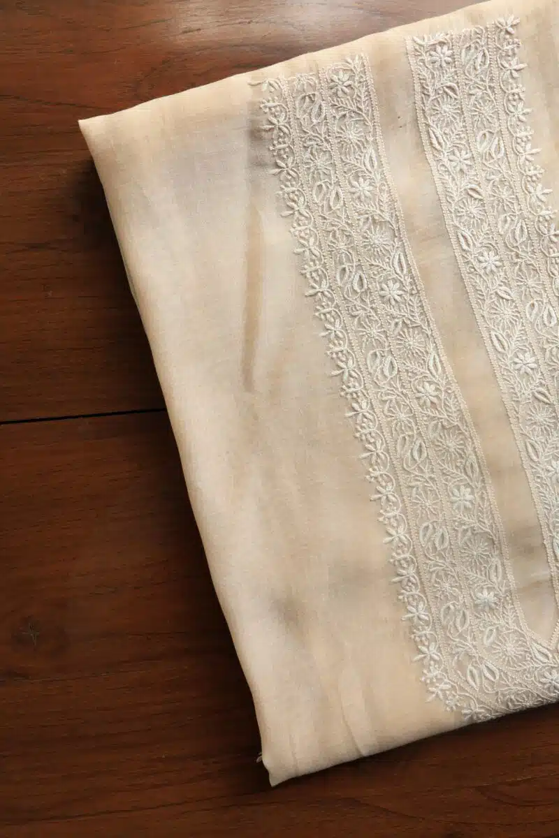 Malmal Chikankari Unstitched Men's Kurtas Fabrics