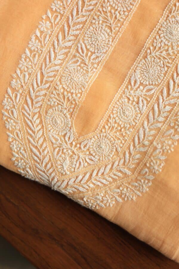 Malmal Chikankari Unstitched Men's Kurtas Fabrics - Image 2