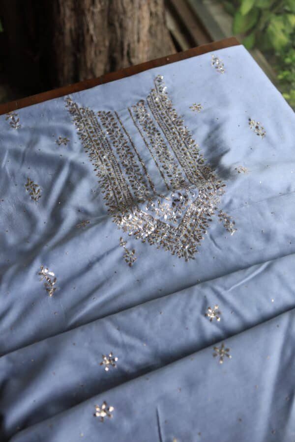 Chanderi Mukaish Badla Unstitched Chikankari Unisex Kurtas