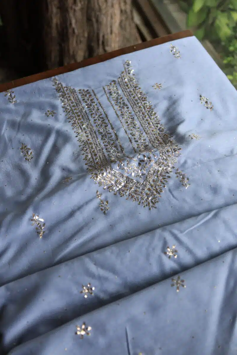 Chanderi Mukaish Badla Unstitched Chikankari Unisex Kurtas