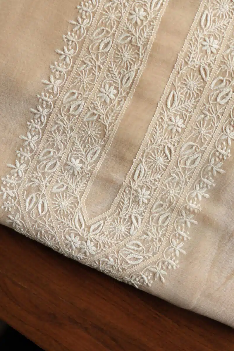 Malmal Chikankari Unstitched Men's Kurtas Fabrics