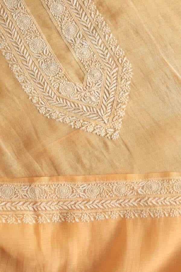 Malmal Chikankari Unstitched Men's Kurtas Fabrics - Image 8