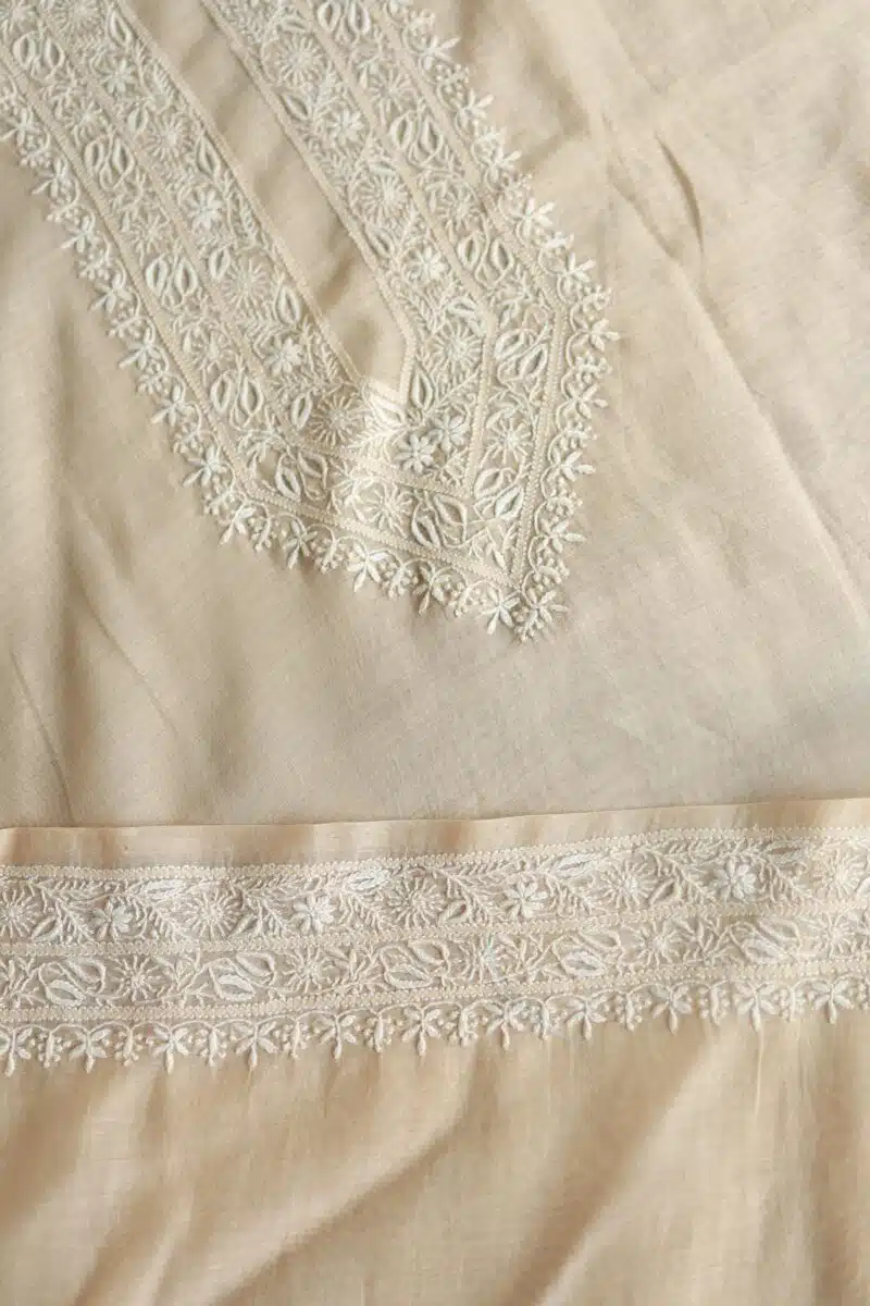 Malmal Chikankari Unstitched Men's Kurtas Fabrics
