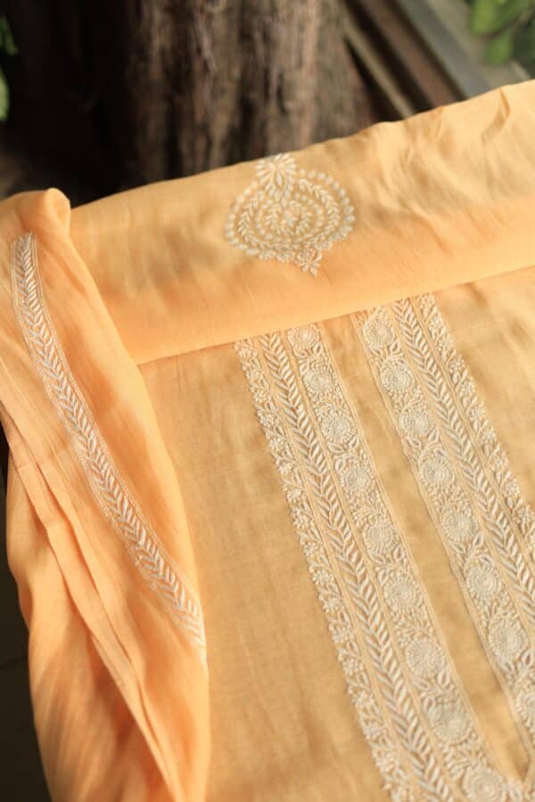 Malmal Chikankari Unstitched Men's Kurtas Fabrics