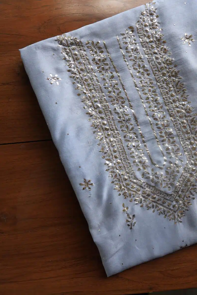 Chanderi Mukaish Badla Unstitched Chikankari Unisex Kurtas